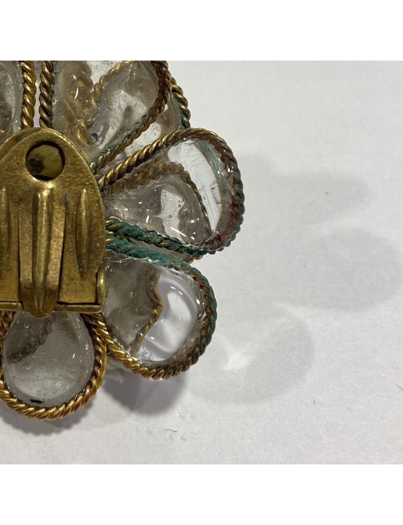  Clips d'oreille pâte de verre CHANEL Vintage