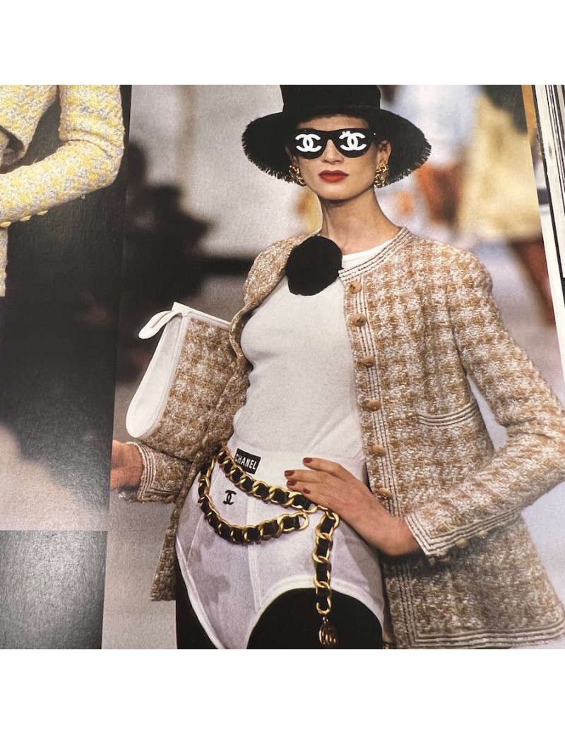 Ceinture vintage or et cuir CHANEL