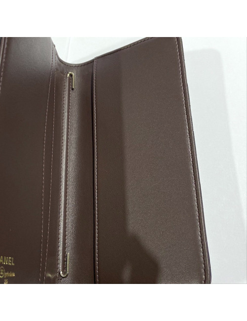 Porte repertoire CHANEL cuir d'agneau noir