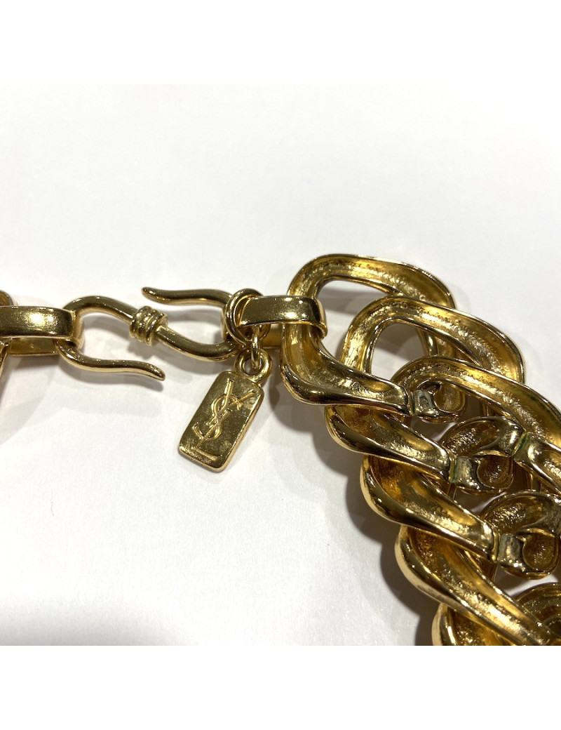 Collier YSL Caine dorée vintage
