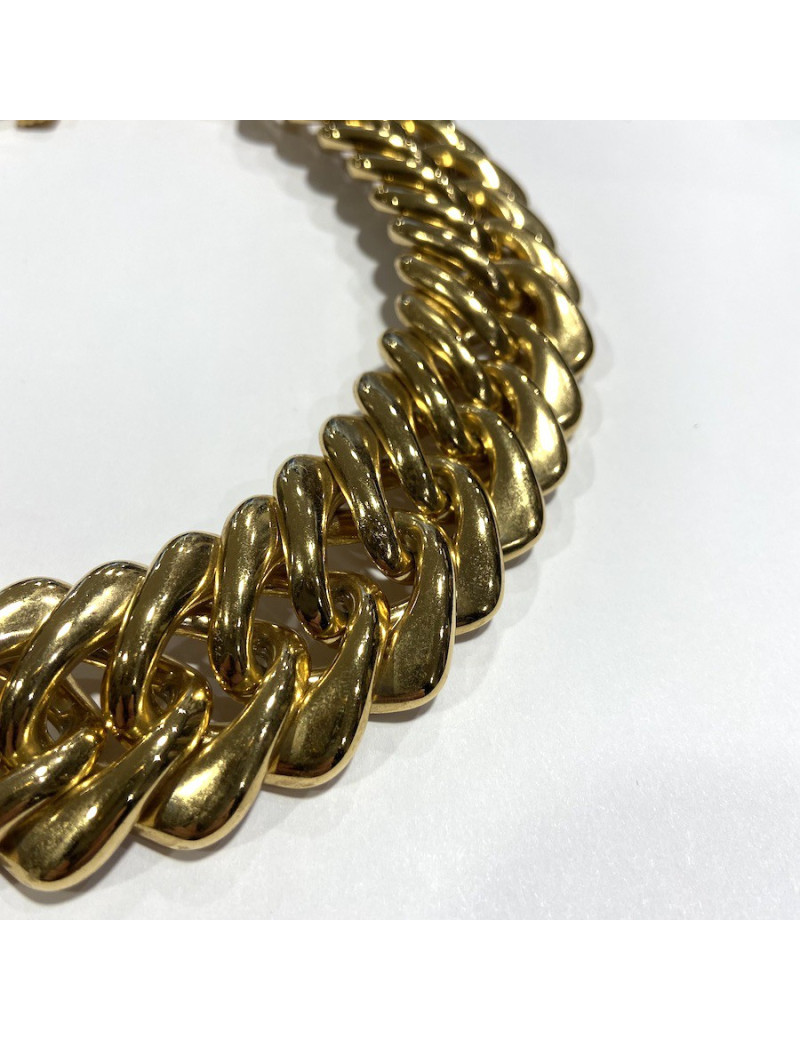 Collier YSL Caine dorée vintage