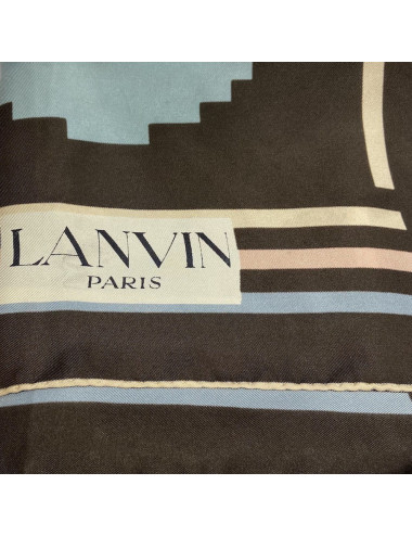 Foulard Lanvin marron rose bleu 2