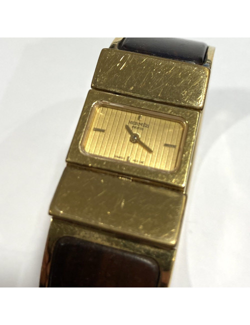 Montre HERMES loquet bois marron