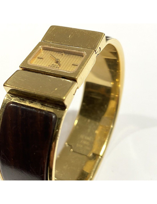 Montre HERMES loquet bois marron