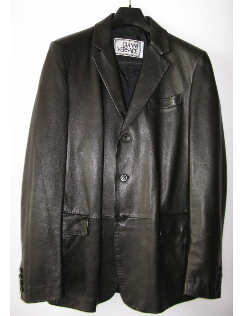 Veste GIANNI VERSACE cuir noir