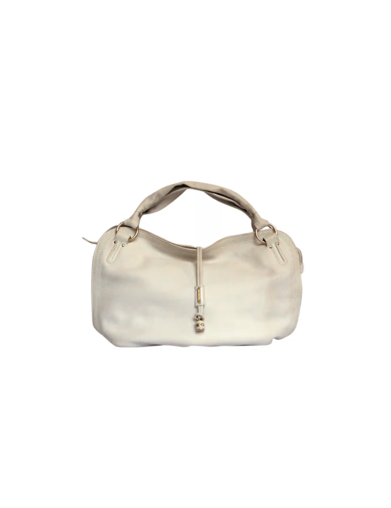 grand cabas CELINE cuir grainé blanc