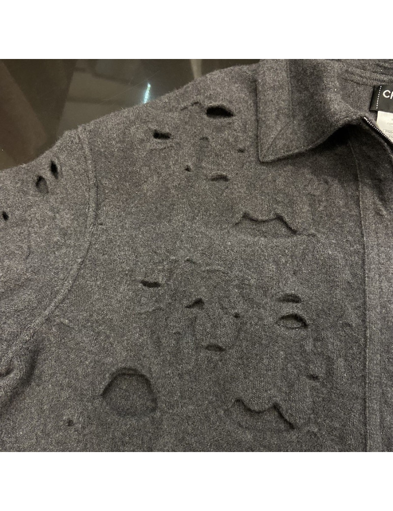 Veste CHANEL T40 laine grise