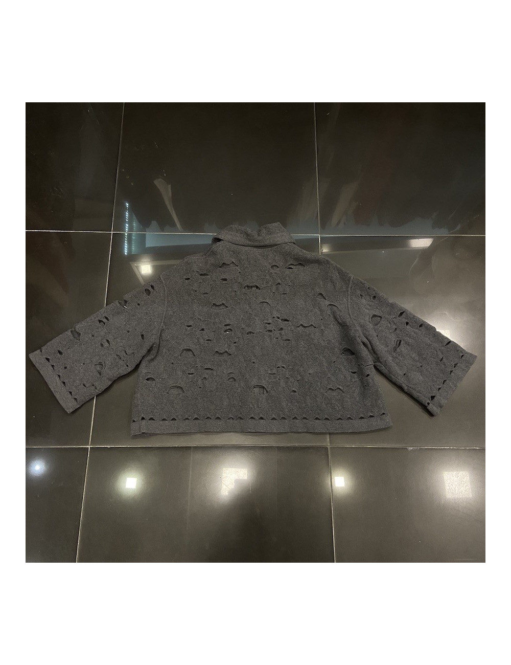 Veste CHANEL T40 laine grise