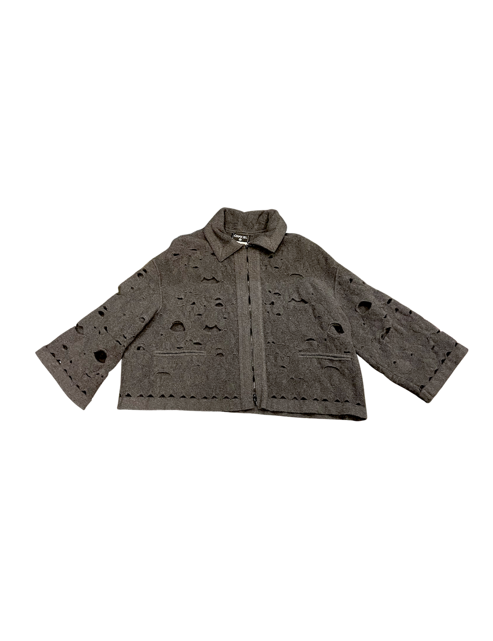 Veste CHANEL T40 laine grise