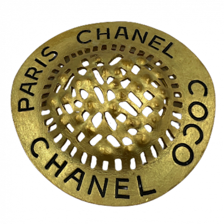 Chanel White Coated Fabric Camellia Pin Brooch Chanel
