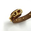 Bracelet HERMES cuir et chaine d'ancre doré