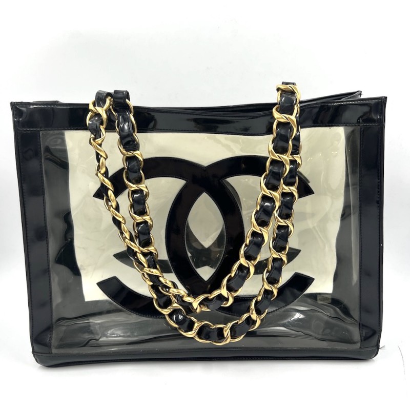 Chanel Grand Shopping Tote Bag Vintage Black Leather ref190612  Joli  Closet