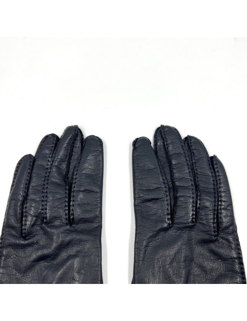 Gants femme HERMES T7 bleu nuit
