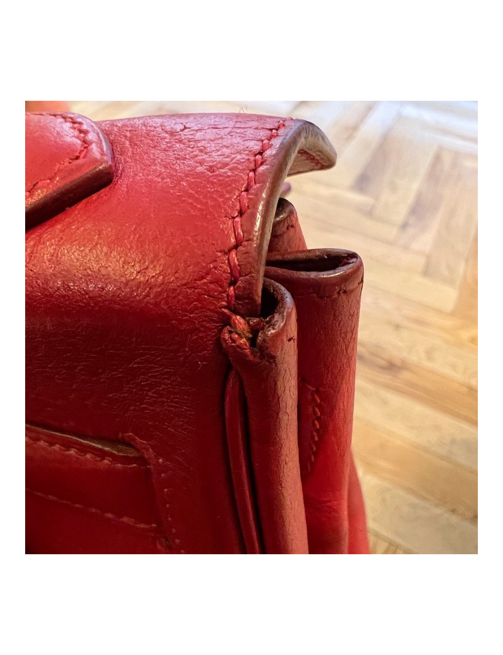 Kelly 32 HERMES cuir grainé rouge