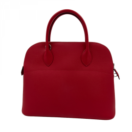 HERMES Bolide 35 Bag in Rouge Pivoine Epsom Leather