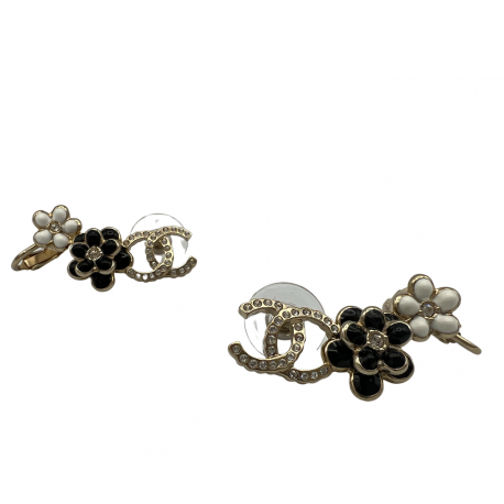 CHANEL Camellia Stud Earrings - Super stud Certified Authentic