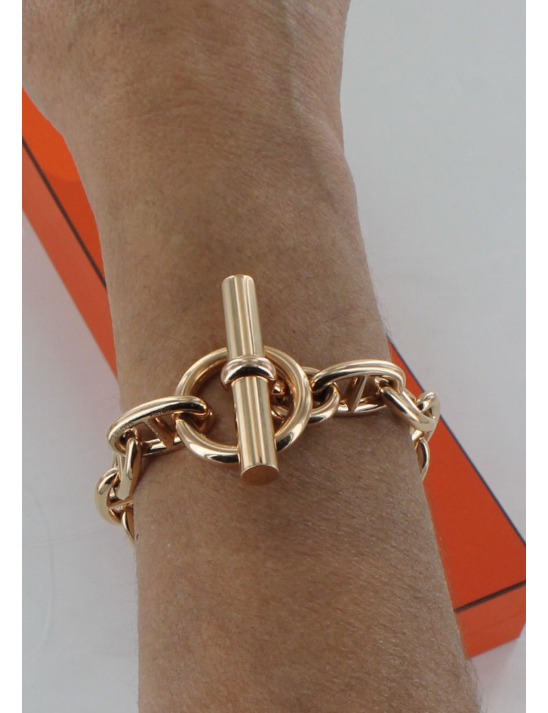 bracelet chaîne d'ancre HERMES or rose