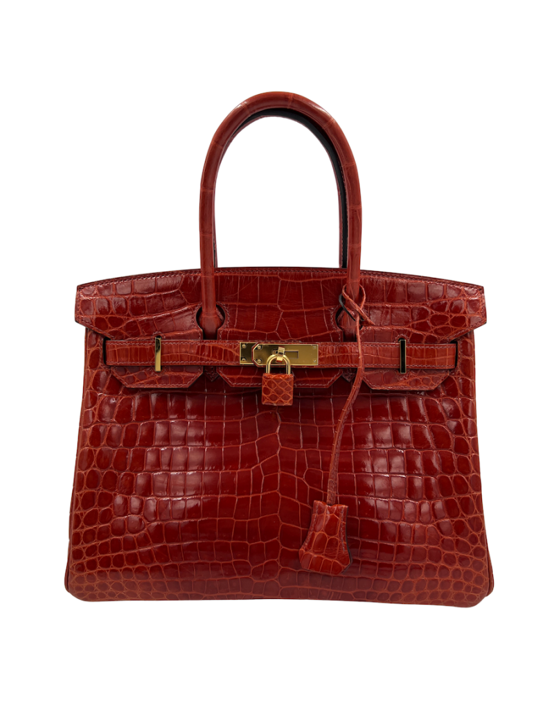Sac Birkin 30 crocodile rouge sanguine