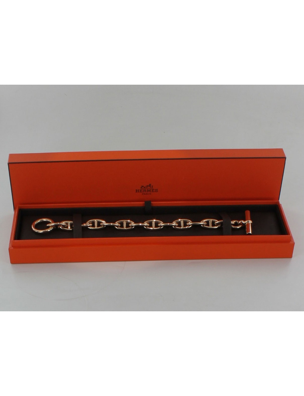 bracelet chaîne d'ancre HERMES or rose GM
