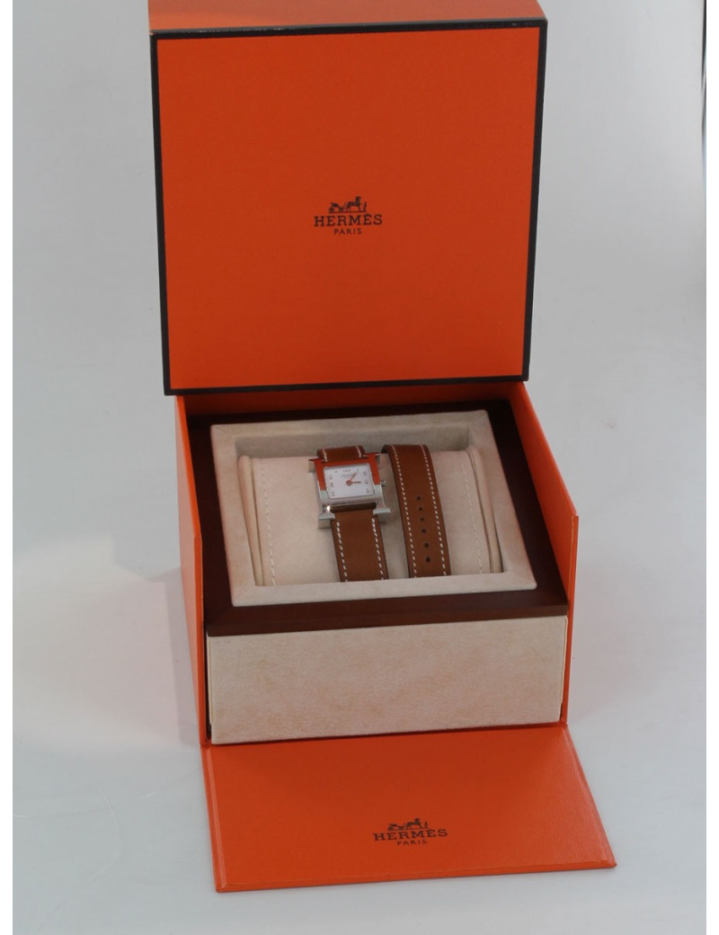 montre  HERMES "heure H" double tour PM