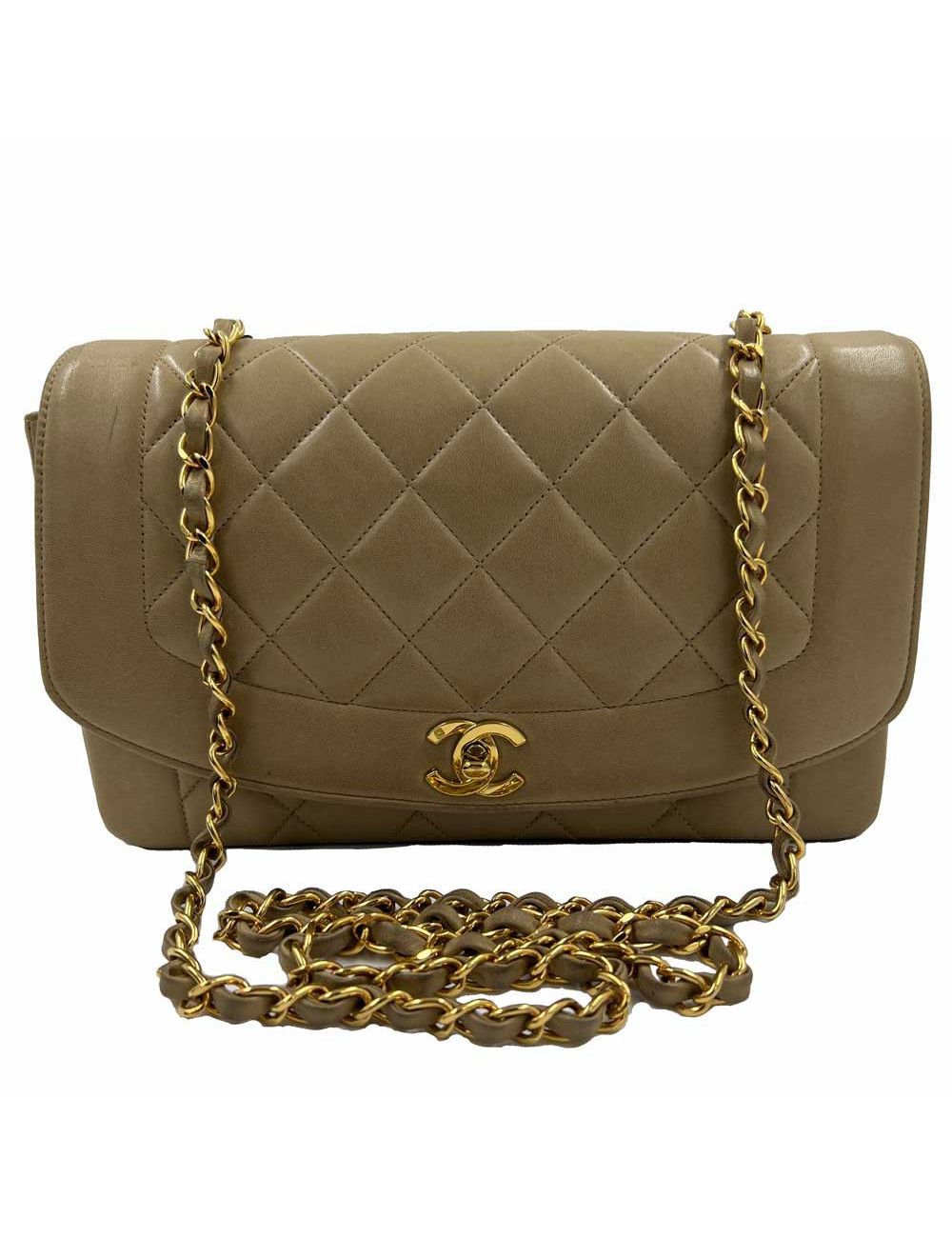 Sac CHANEL Diana vintage beige