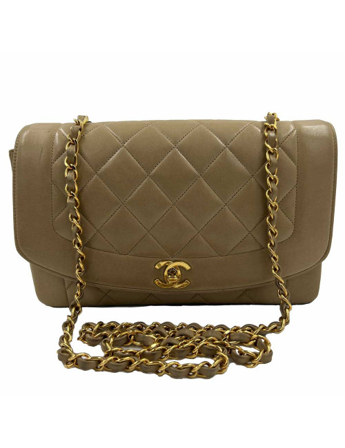 Sac CHANEL Diana vintage beige
