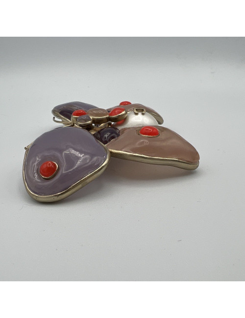 Broche CHANEL pâte de verre 