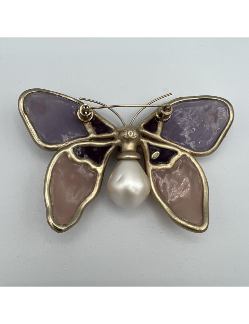 Broche CHANEL pâte de verre 