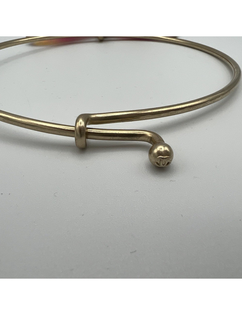 CHANEL Vintage molten glass butterfly choker necklace