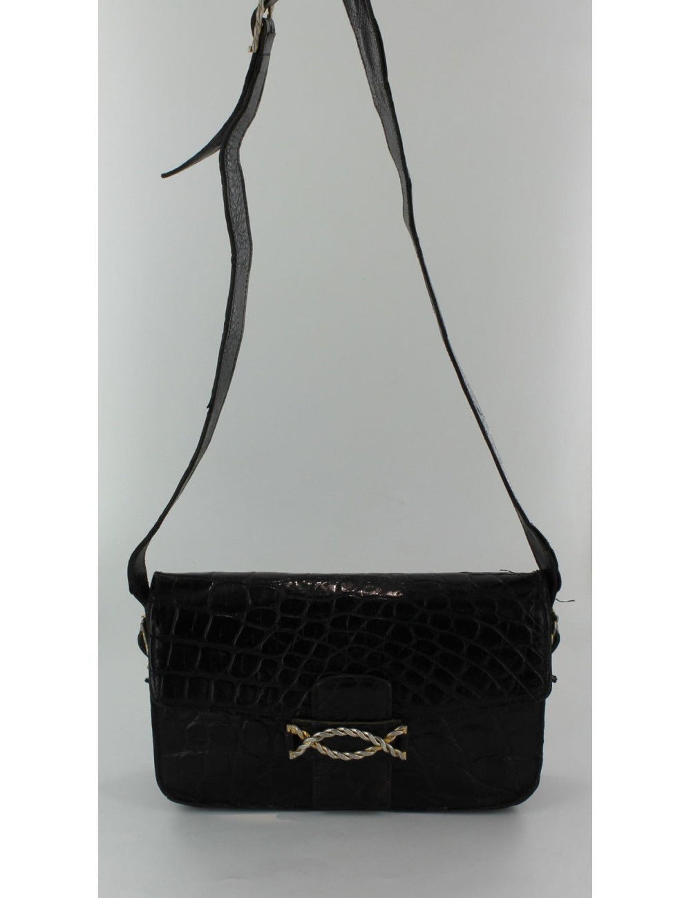 sac CELINE vintage croco noir