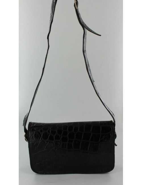 sac CELINE vintage croco noir