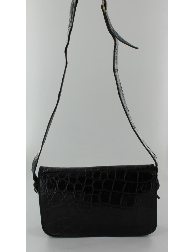 sac CELINE vintage croco noir