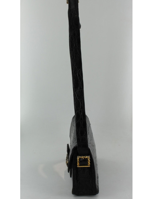 sac CELINE vintage croco noir