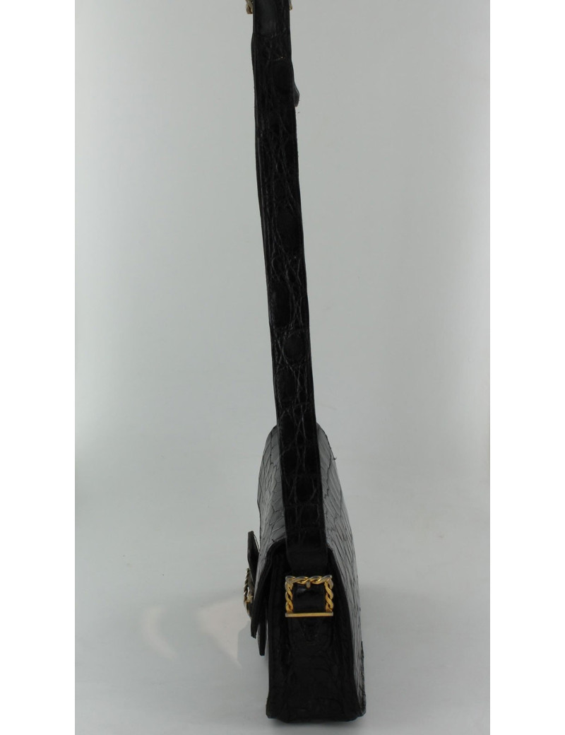 sac CELINE vintage croco noir