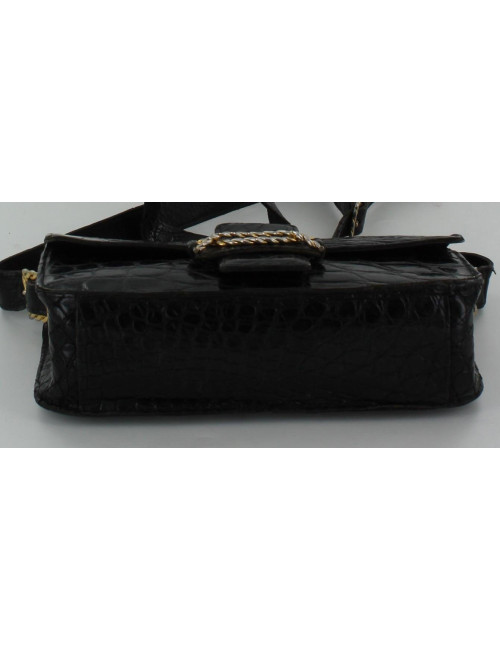 sac CELINE vintage croco noir