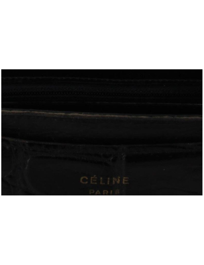 sac CELINE vintage croco noir