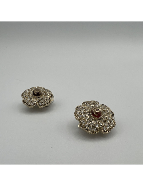Clips CHANEL camélia strass