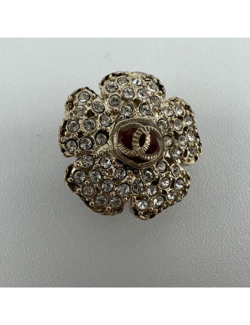 Clips CHANEL camélia strass