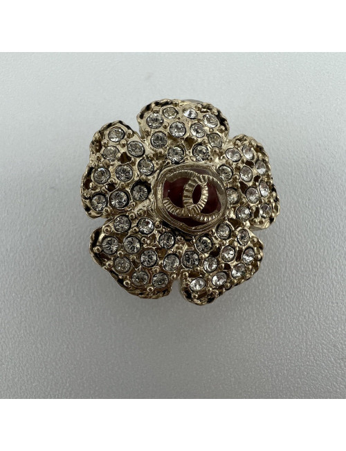 Clips CHANEL camélia strass