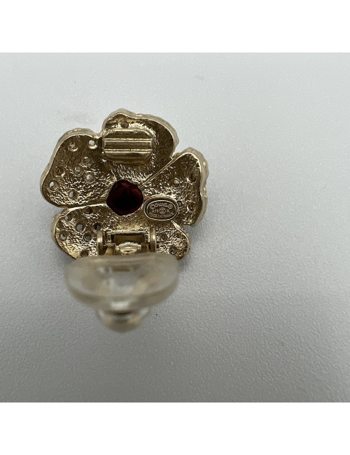Clips CHANEL camélia strass