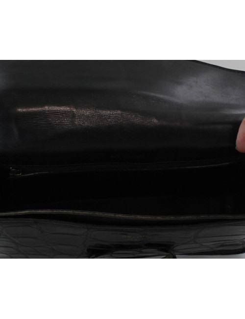 sac CELINE vintage croco noir