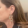 CHANEL Large 5 Stud Earrings in Gilt Metal