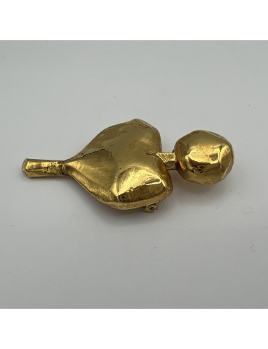 CHRISTIAN LACROIX  vintage gilded heart brooch 2