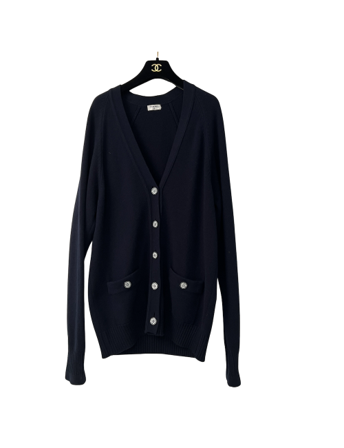 Cardigan CHANEL cachemire bleu