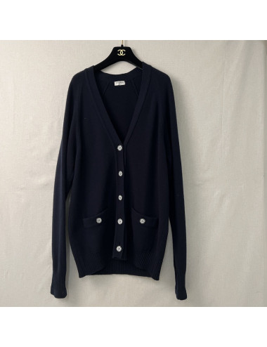 Cardigan CHANEL cachemire bleu 2