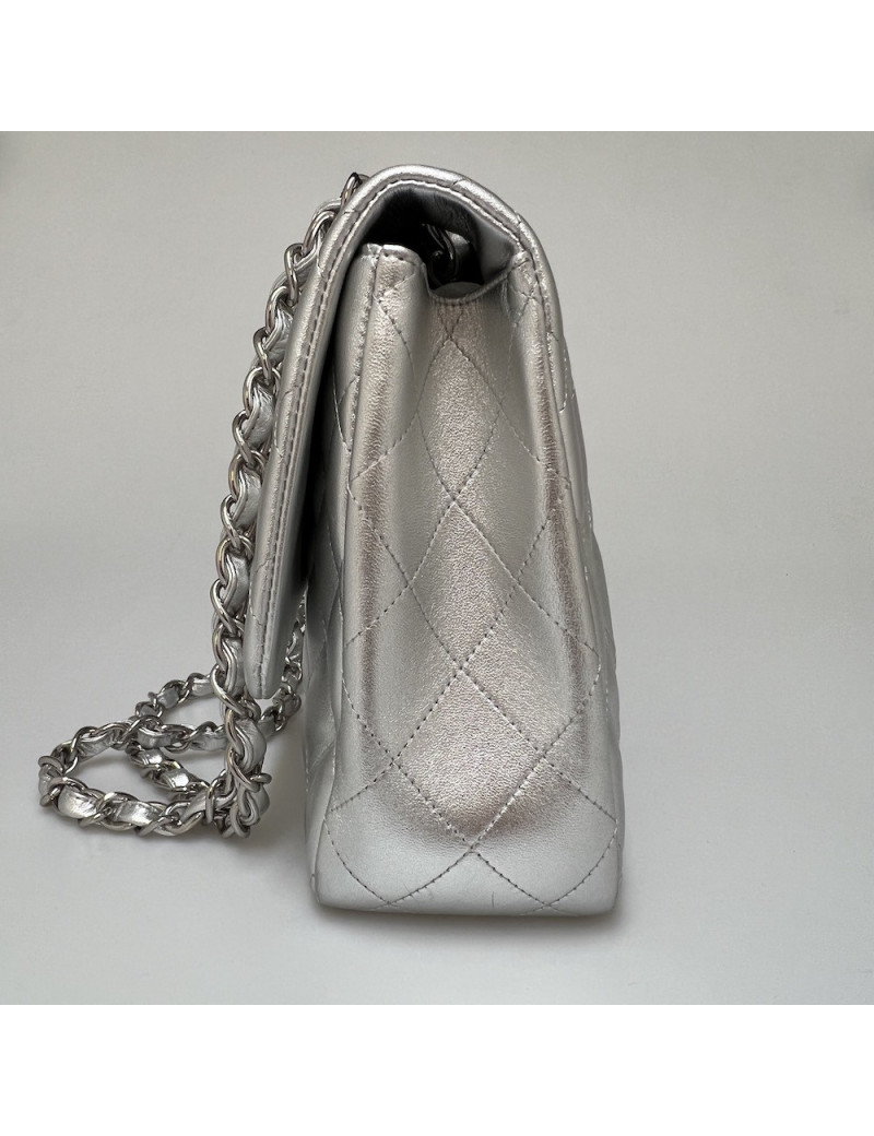 Jumbo CHANEL cuir argent