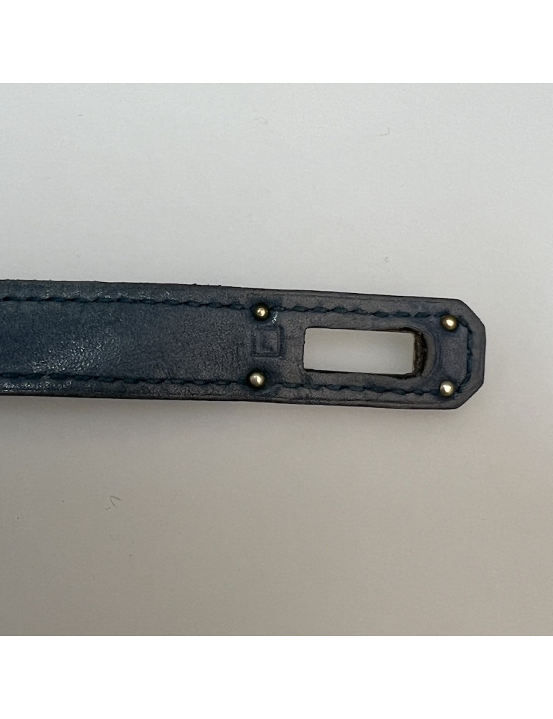 Portefeuille Kelly HERMES cuir bleu