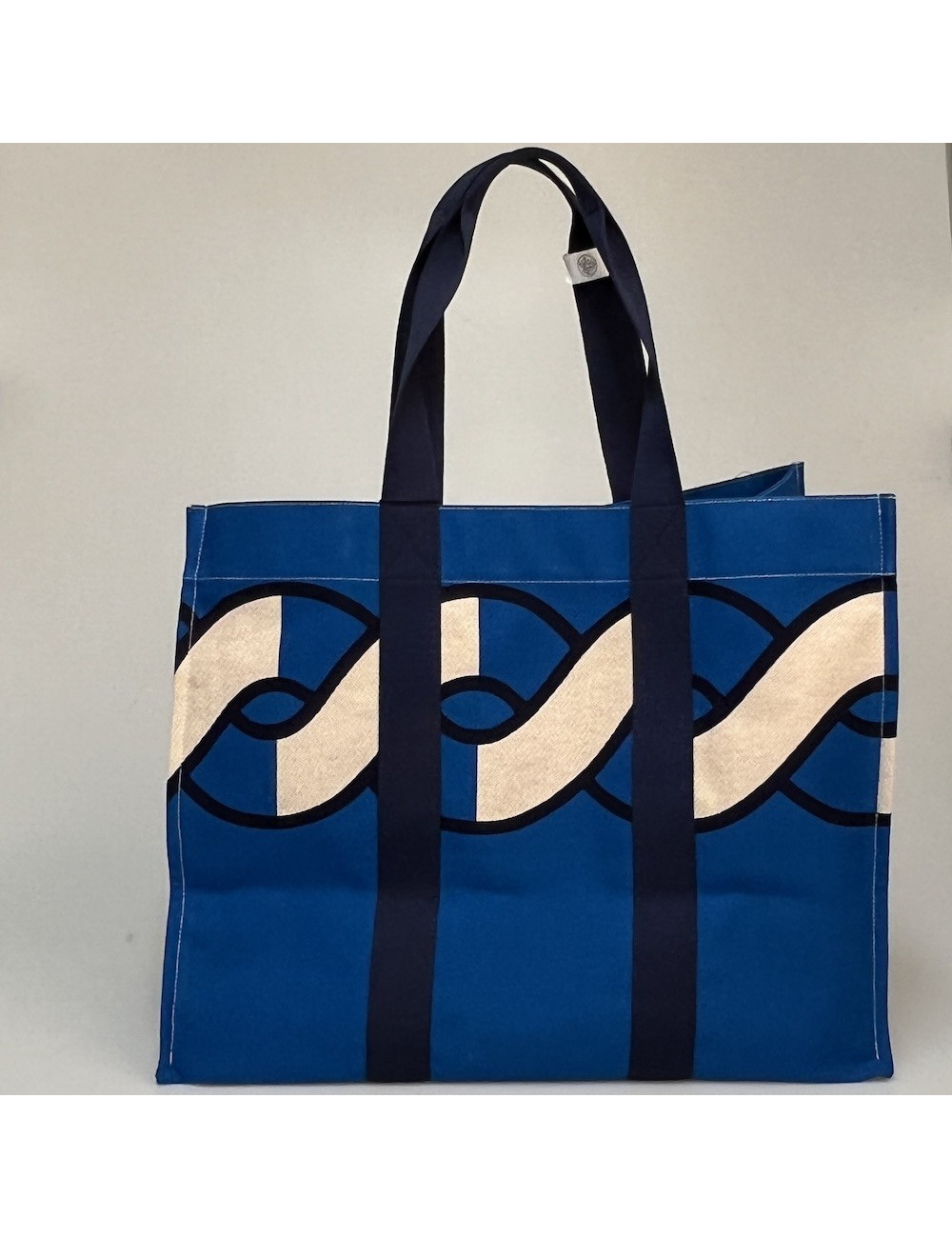 Sac de plage HERMES toile bleue