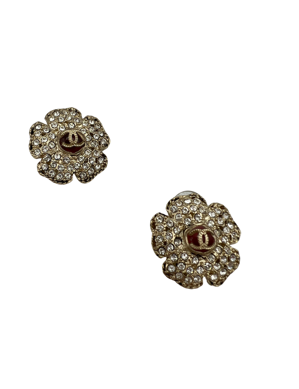 Clips CHANEL camélia strass