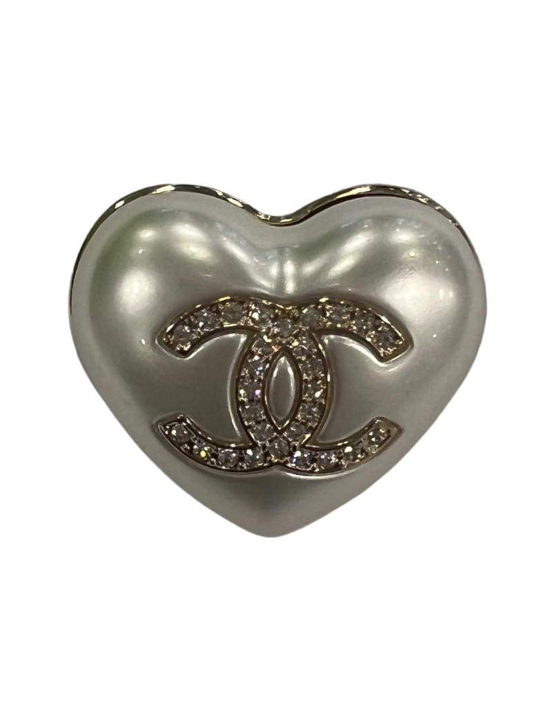 Broche Coeur CHANEL nacré